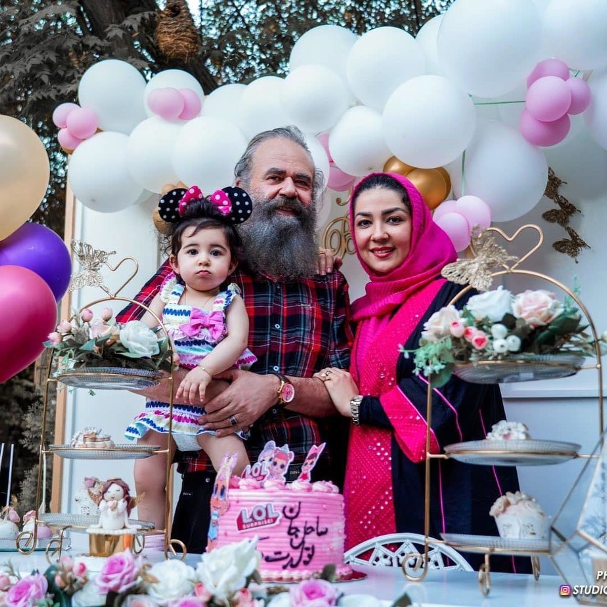 «سارا صوفیانی» و همسرش در جشن تولد یک سالگی دخترشان